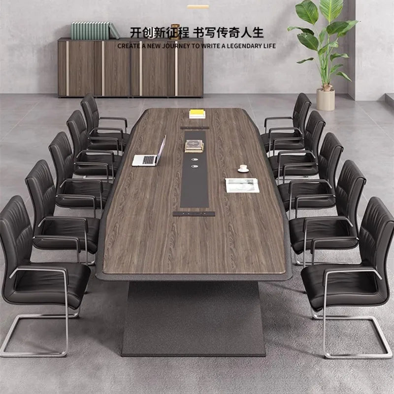 Large conference table and chair combination long table, simple and modern painted double-layer conference room, meeting negotia