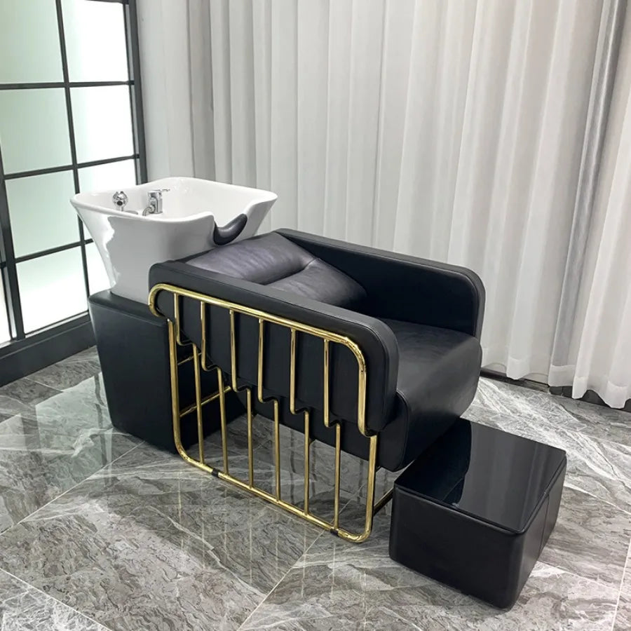 Luxury Barber Equipment Shampoo Chair – Reclining Stylist Basin Chair, Hair Wash & Spa Salon Chair, Relaxing Cadeiras
