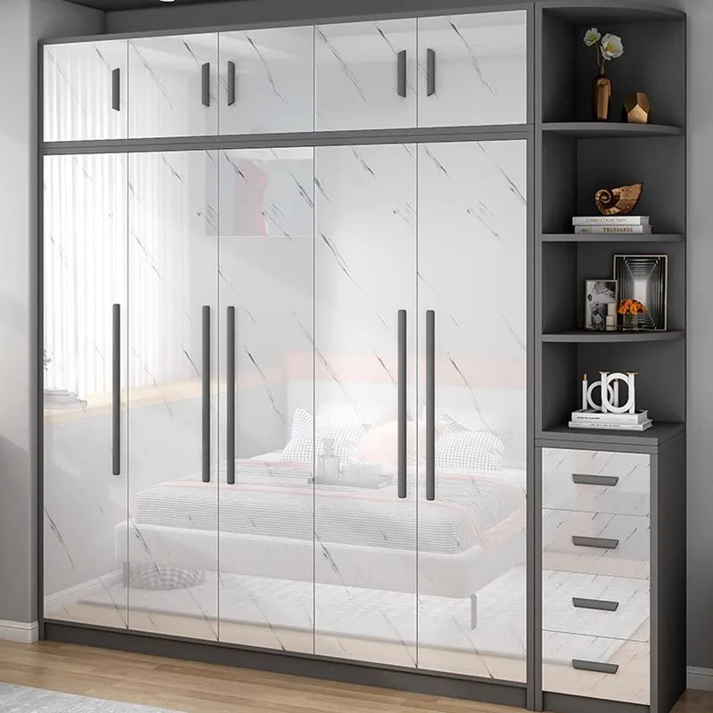 Women Wood White Wardrobe Storage Drawer Bright Nordic Bedroom Wardrobe Hotel Display Cabinet Ropero Armables Home Furniture