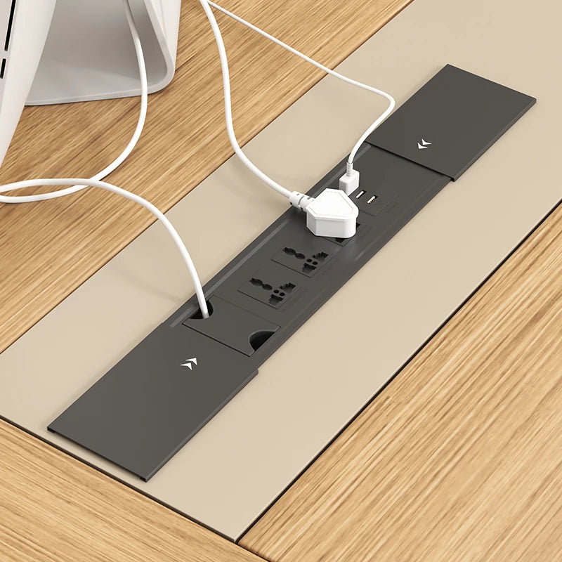 Modern Rectangular Conference Table with Chairs, Long Office Meeting Table