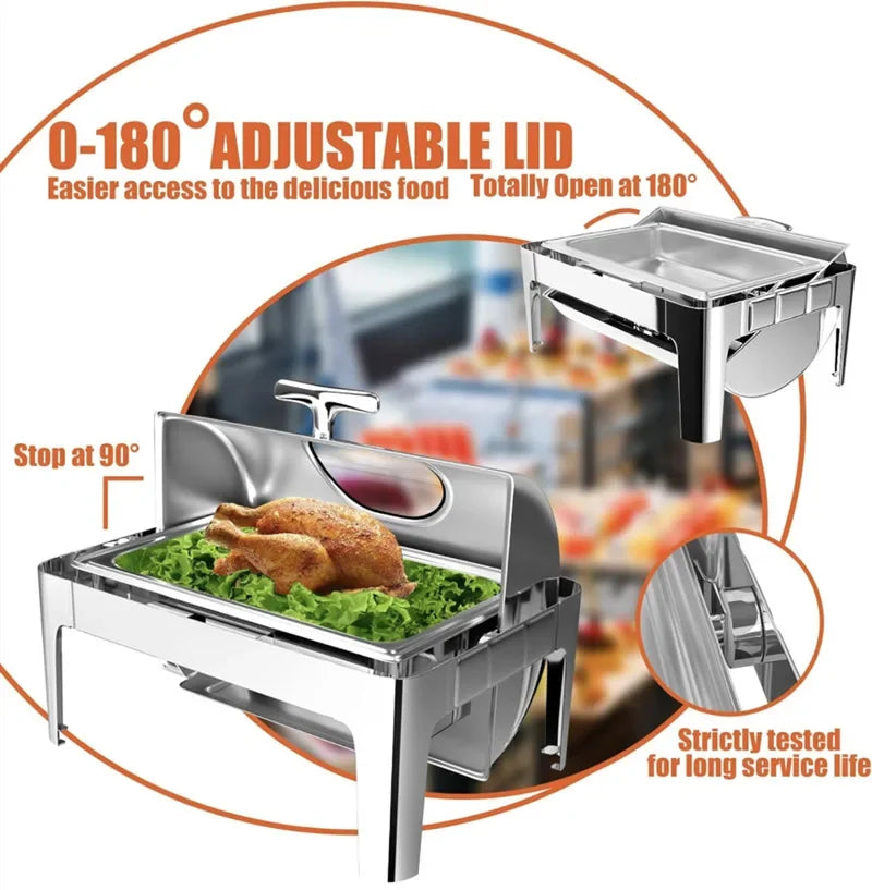 Stainless Steel Chaffing Dishes Buffet Catering Food Warmer Cheffing Chafing Dish Buffet Set Hot Pot Sets For Hotel Restaurant