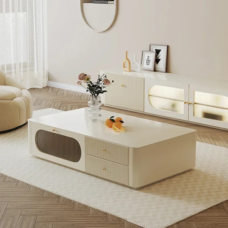 Modern Wooden TV Stand Cabinet – Unique Luxury Storage Drawer for Living Room