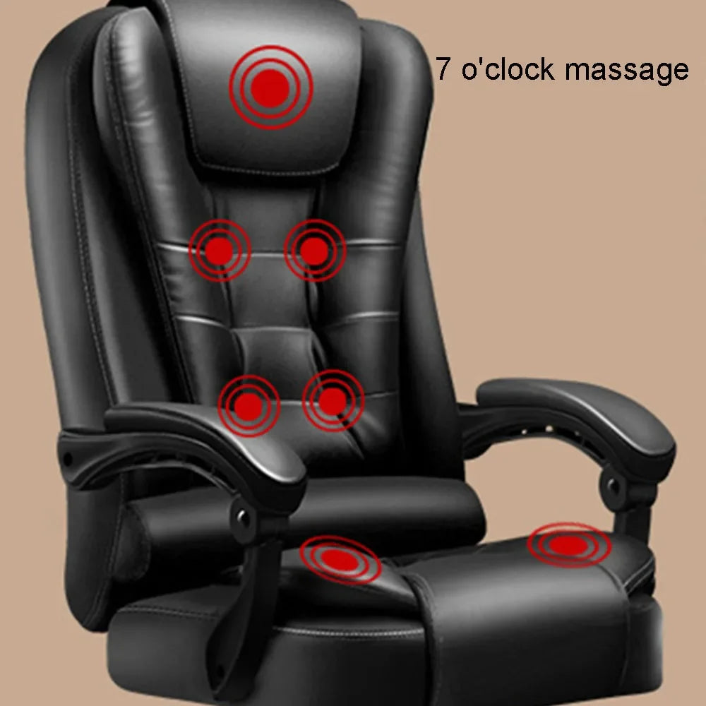 Rotatable Massage Office Chair High Back Latex Cushion 7 O&