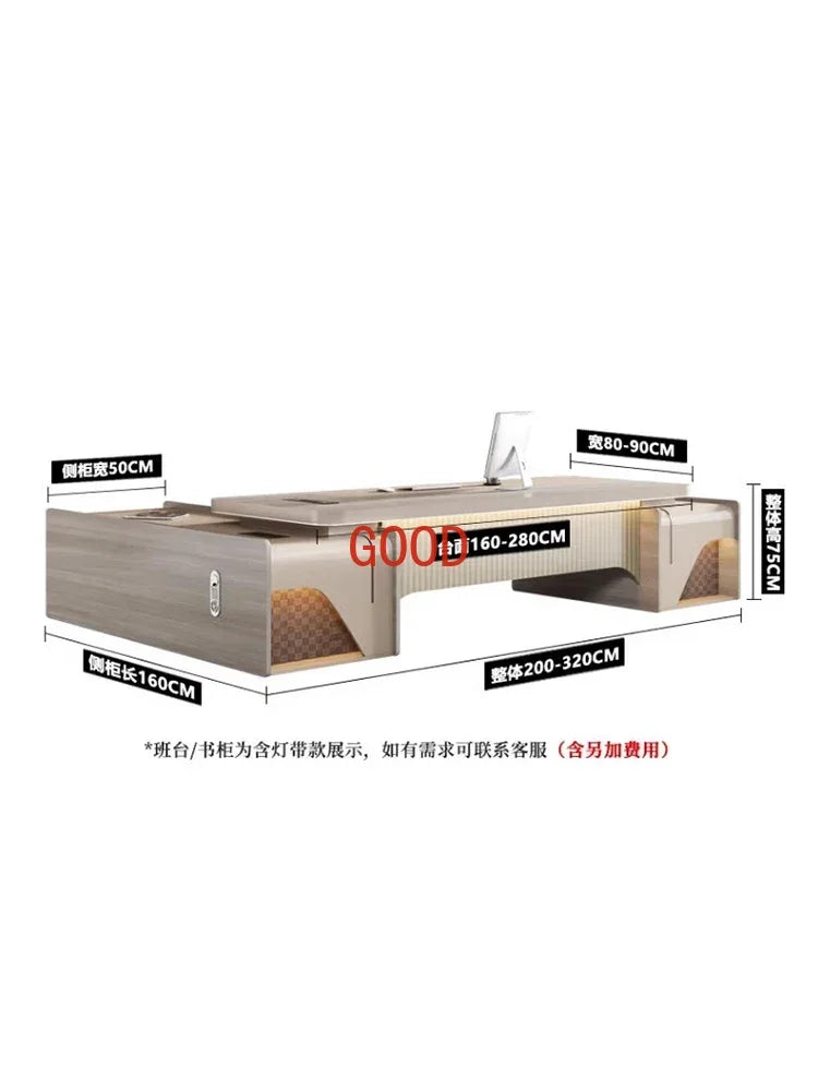 Modern L-Shaped Double Cabinet Office Desk