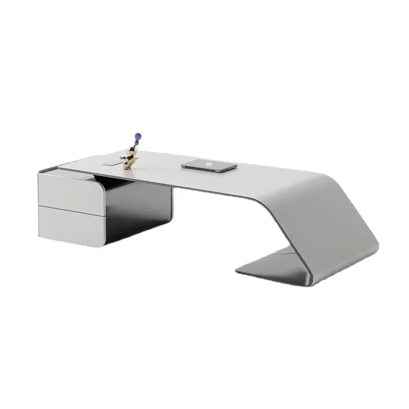 Luxury Executive Office Desk – European Style with Drawers and Shelf Organizers