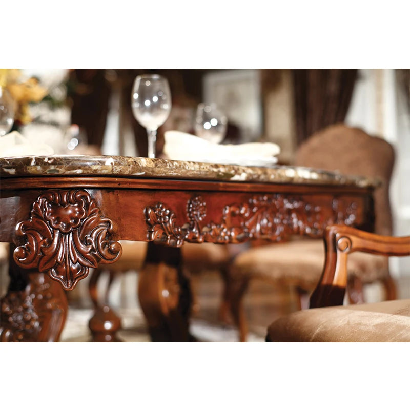 High-Quality French Wooden Dining Table Set