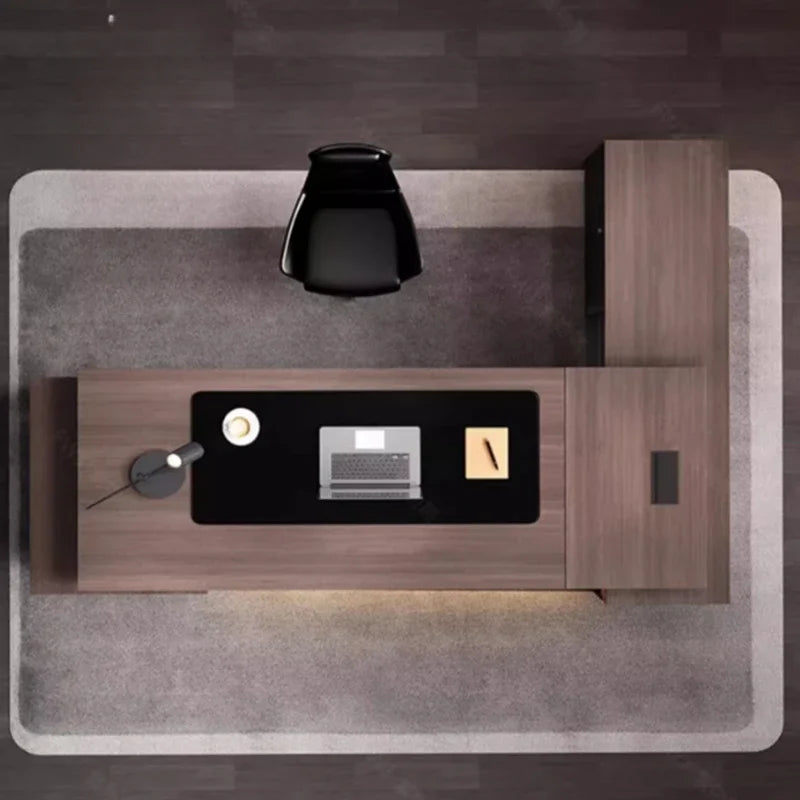 Boss Conference Office Desk – L-Shaped, Minimalist Design with Storage, Writing Desk, Drawers & Organizer, Escrivaninha Furniture