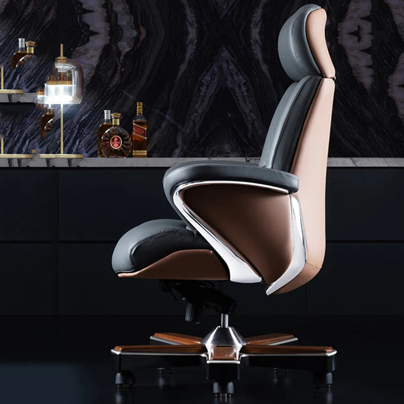 Universal Floor Leather Office Chair Back Black Rest Design Ergonomic Office Chair Room Luxury Cadeiras De Escritorio Furniture