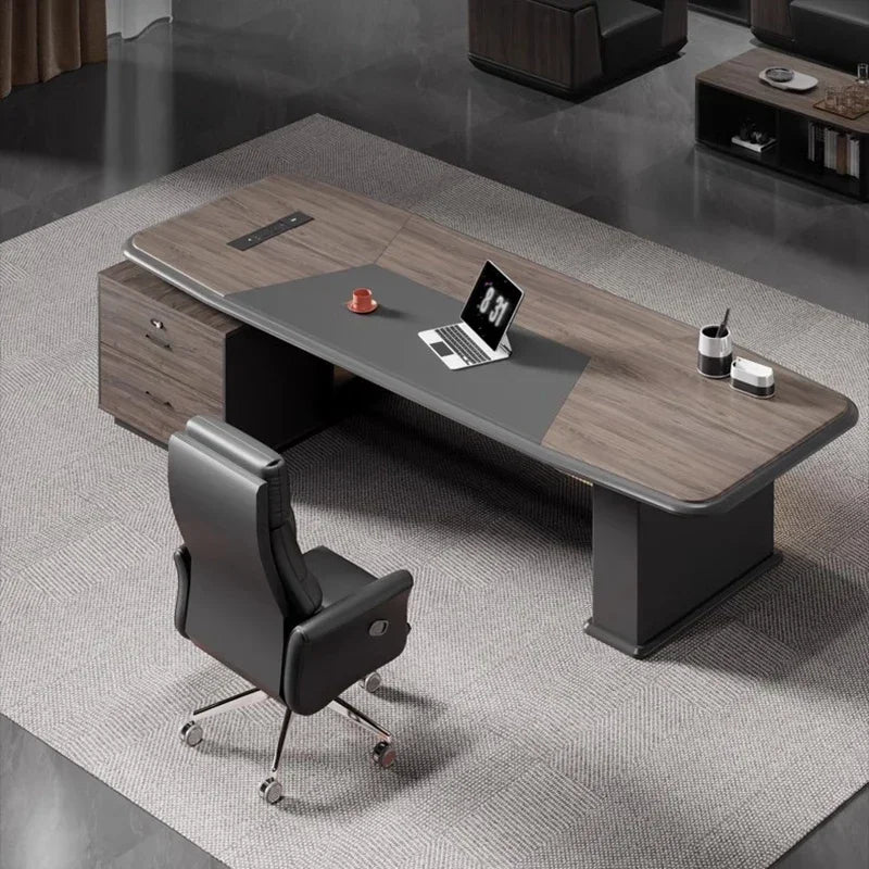 Wooden Office Desk Modern 1 Person Bureaux Table Computer Office Desk Standing Elegant Muebles De Oficina Office Furniture
