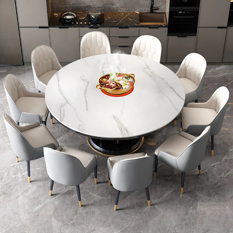 Modern Nordic dining tables with luxury gold accents