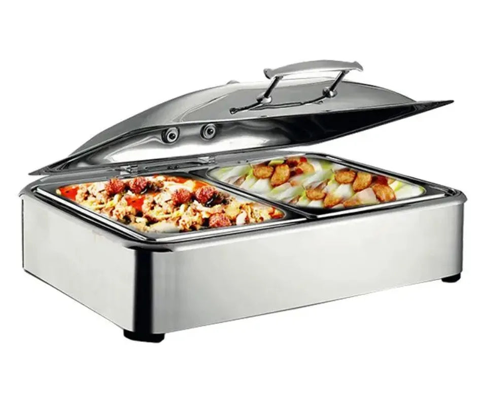 Copper buffet stove round electric chafing dish heat hydraulic pressure induction chauff plat chafing dish with glass lid 2 - 99