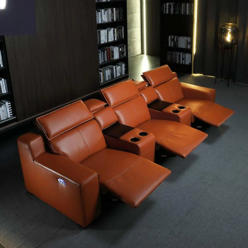Foshan Orange Modern Electric Recliners & Sofas – Luxury Home Theater Seating
