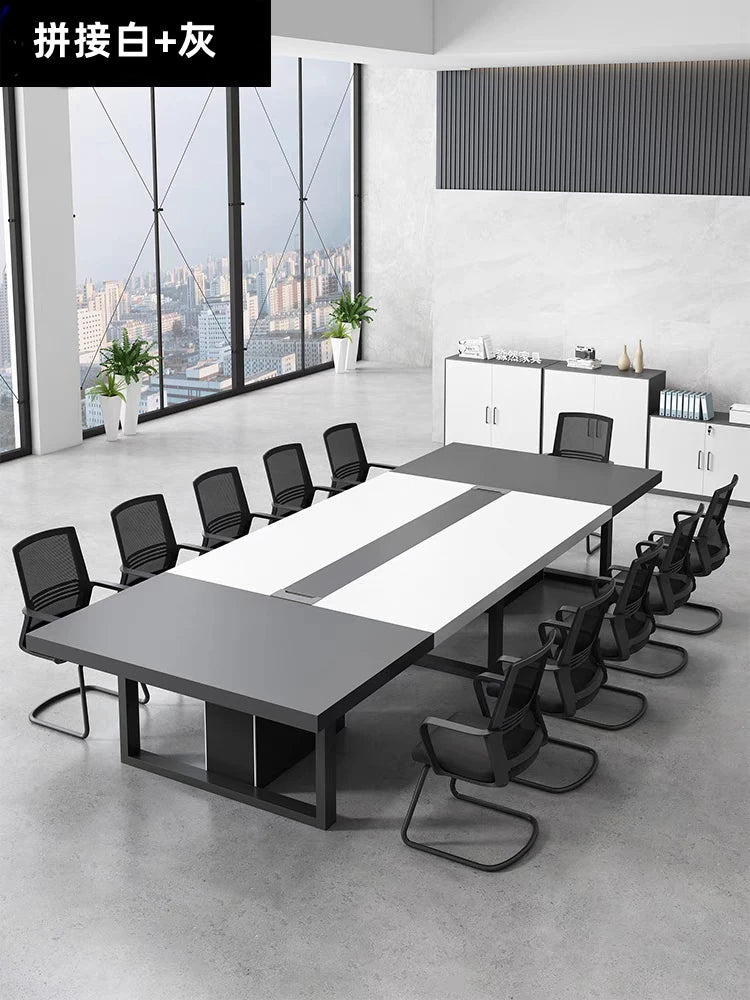 Large Modern Conference Table with Chairs for 10 People
