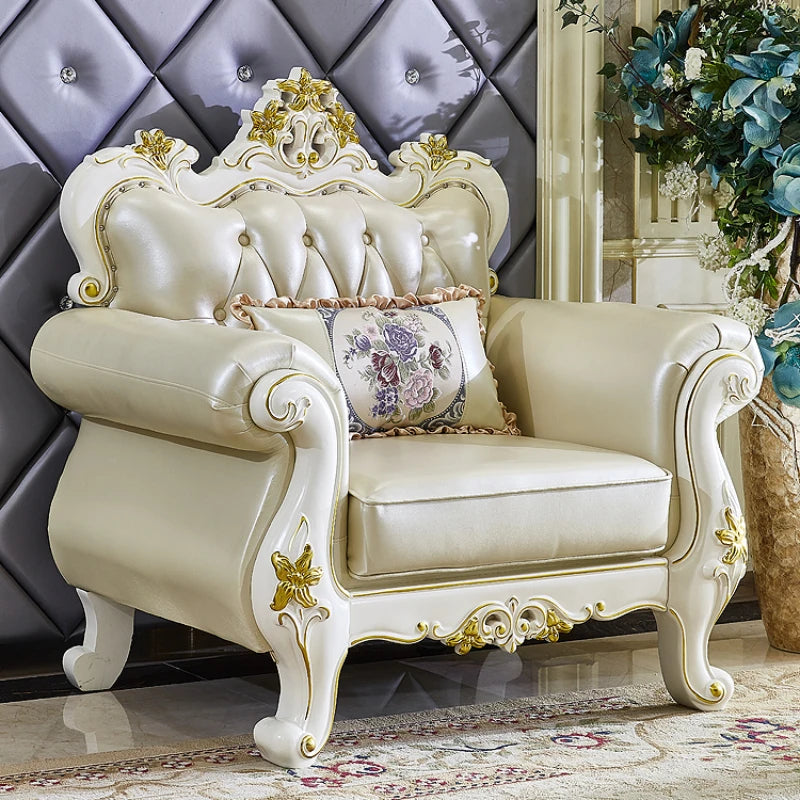 Designer Wood Sofa Chair – Unique Cushion Luxury Recliner in Leather, Nordic Style for Living Room