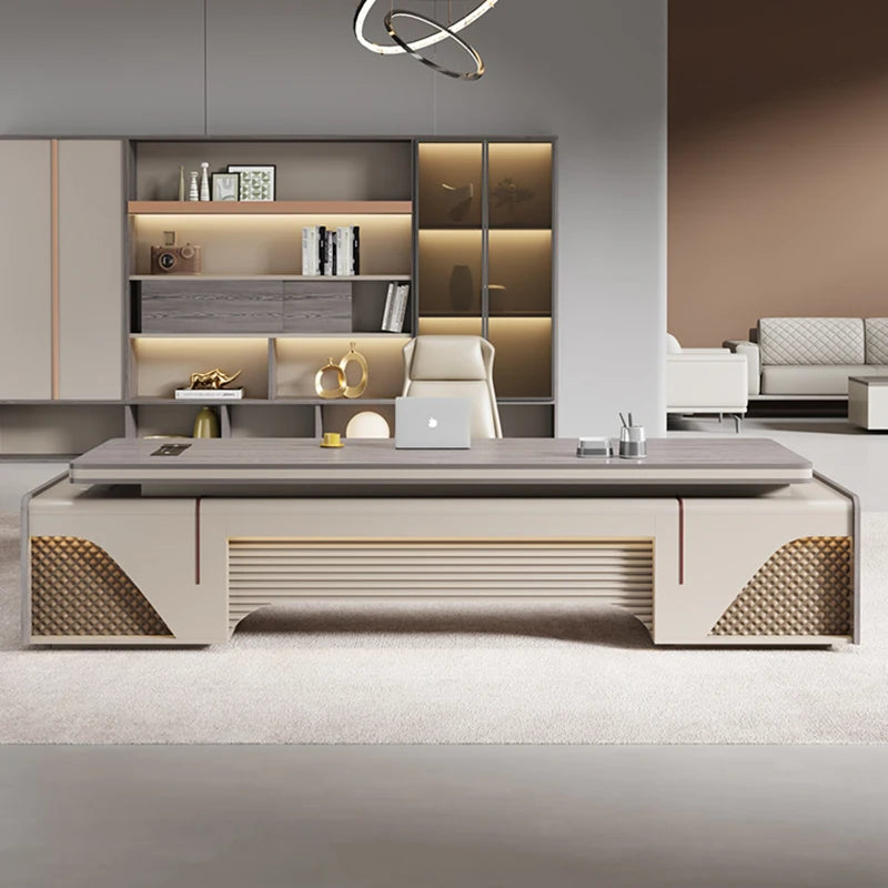 Meeting Office Desk with Filing Cabinets, Study, Reading & Gaming Desk, Sedentary & Standing