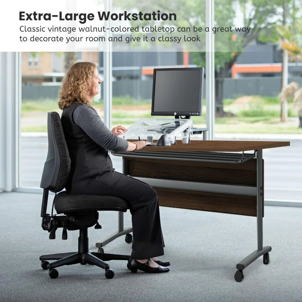 Conference TableFolding Conference Room Tables,Large Meeting Seminar Table for Conference Room,Modern Mobile Training Room Table