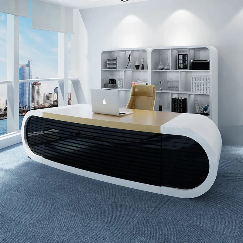 Office Furniture Boss Desk Simple Modern Arc Paint Desk