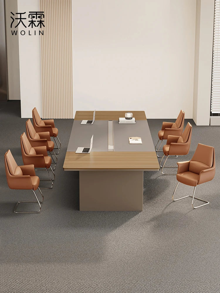 Minimalist modern Large Conference Table & Chair Set