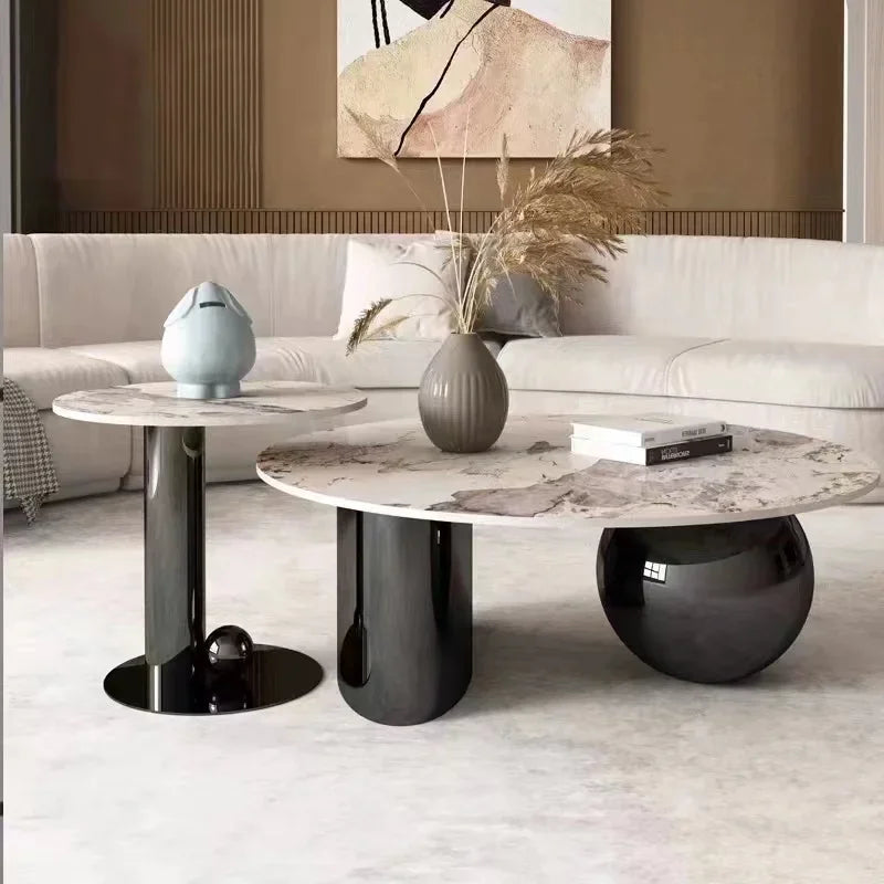 European modern design gold round coffee table
