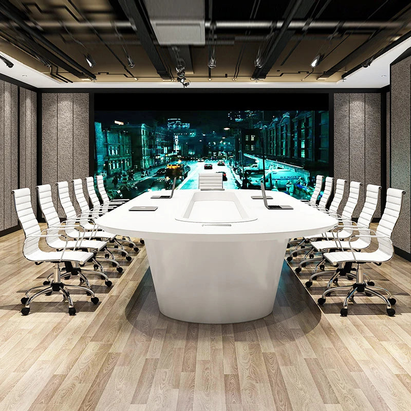 Painted conference table, minimalist modern office, irregular negotiation table and chair combination