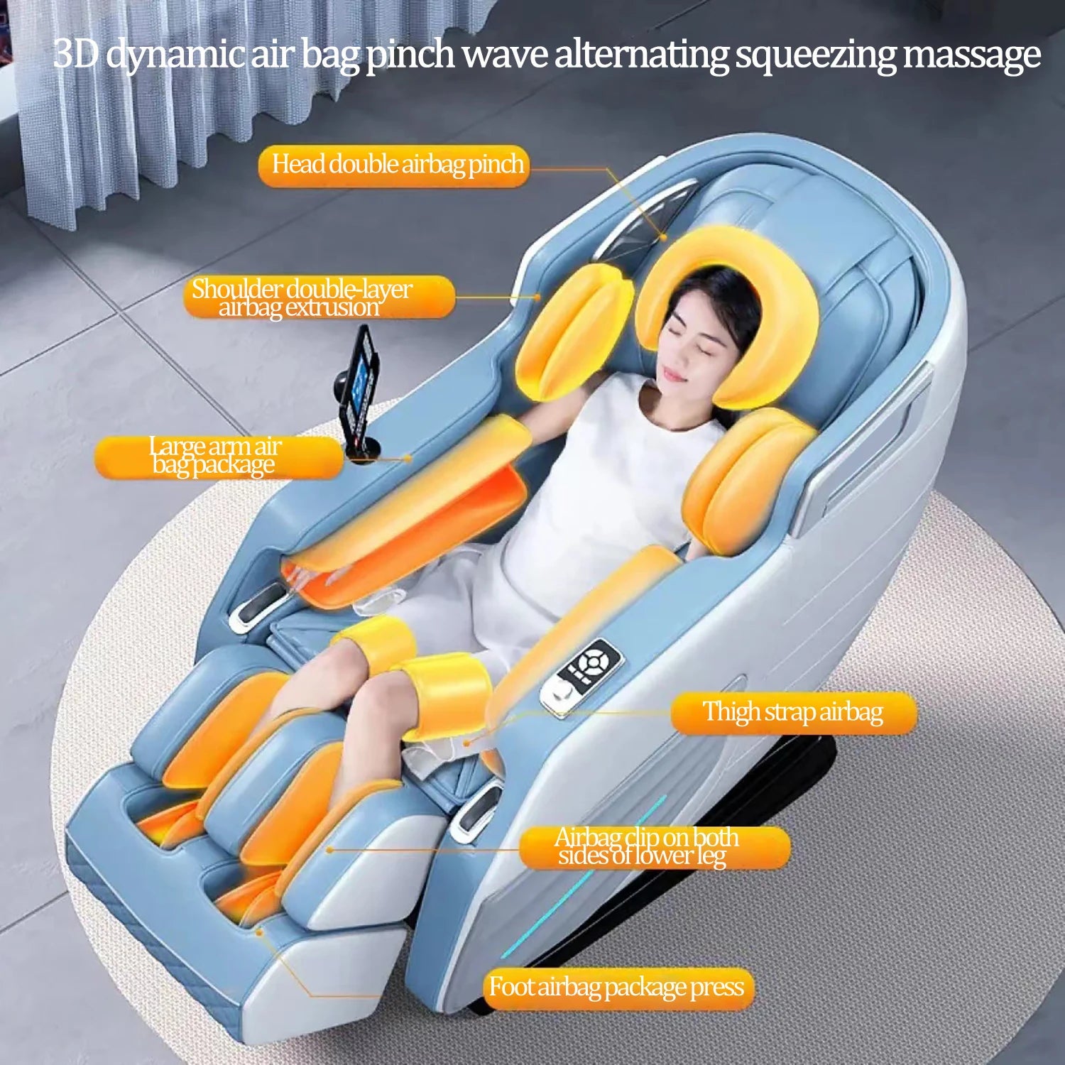 UKLife 4D SL-Track Full Body Airbag Zero Gravity Electric Massager Chair – Luxury Office Massage Sofa