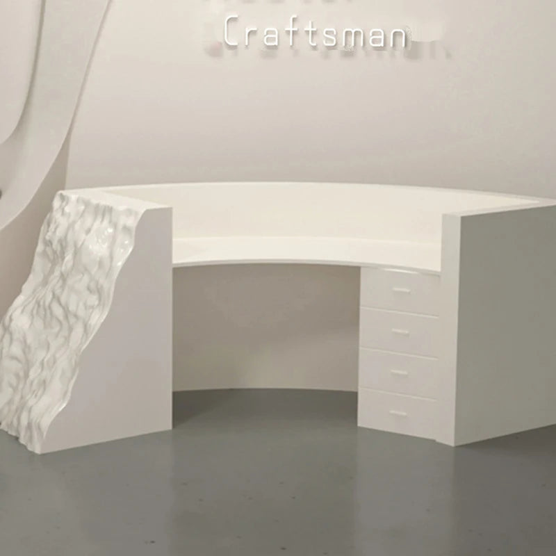 Modern Black Reception Desk with LED—Counter Box for Stores, Cash Office Furniture