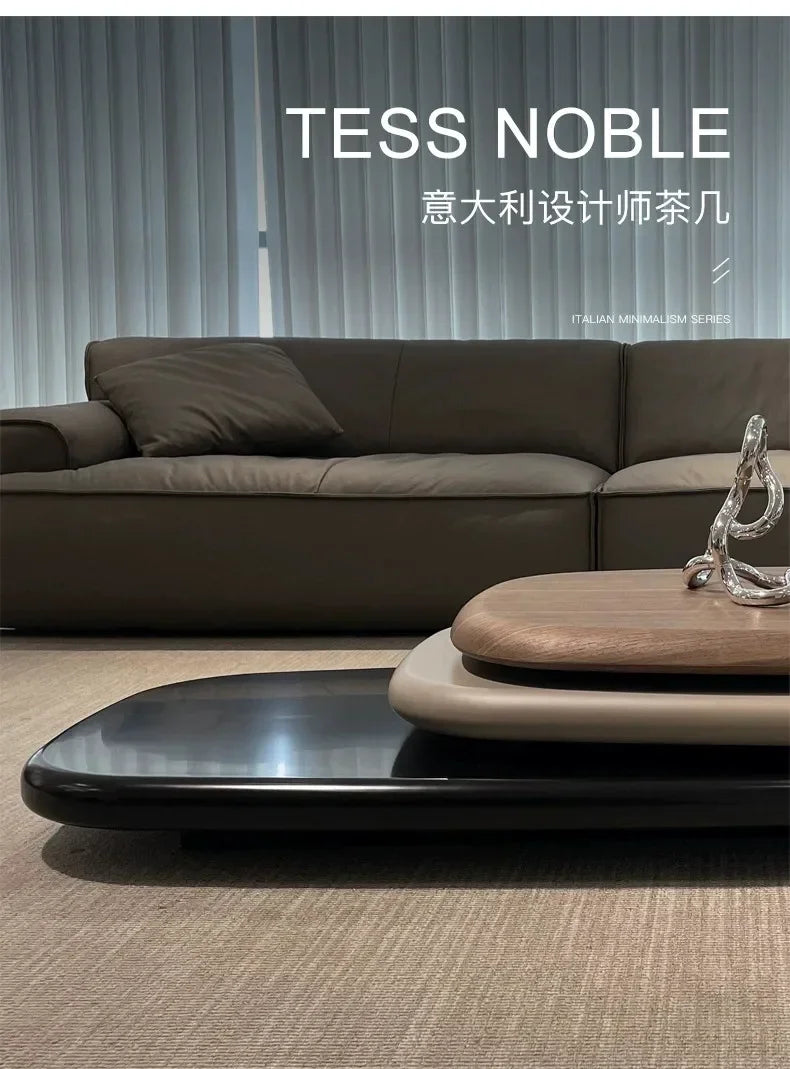 Rotating Coffee Table Villa Italian Minimalist Creative Suspension Large Apartment Tea Table