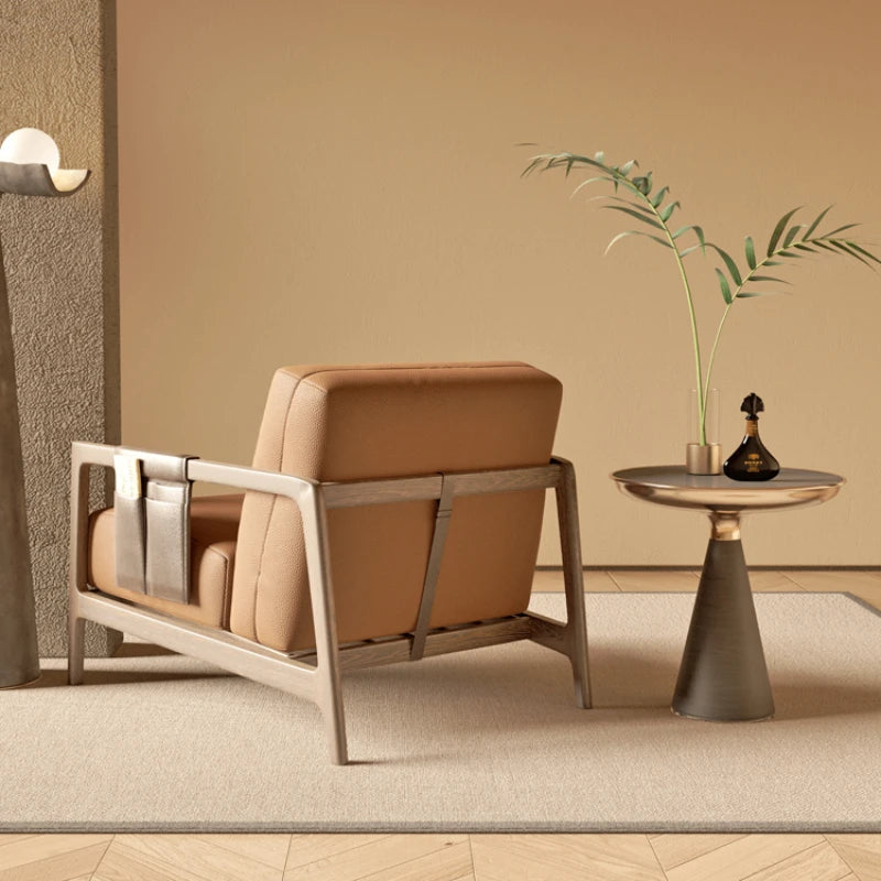 Wood Armrest Living Room Chairs Nonslip Garden Cushion Nordic Floor Chairs Ergonomic Modern Comfy Fauteuils De Salon Furniture