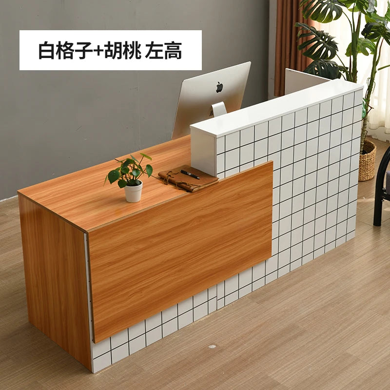 Minimalist Furniture Shop Service Counter Reseption Desk Luxurious Office Secretary Bar Aesthetic Empfang Exhibitor Modern WJX
