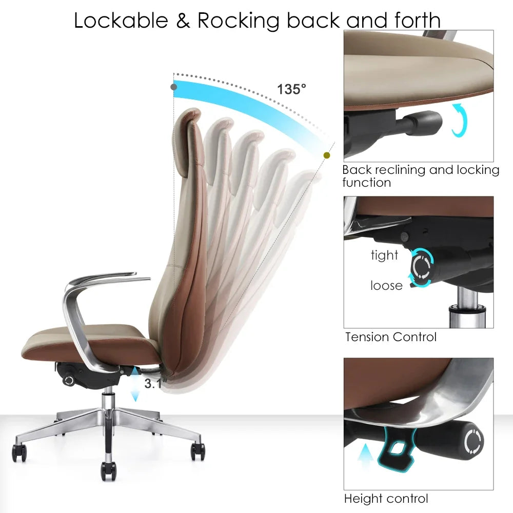 Wholesale High Back Pu Ergonomic Swivel Office Chair Executive Luxury Leather Office Chairs