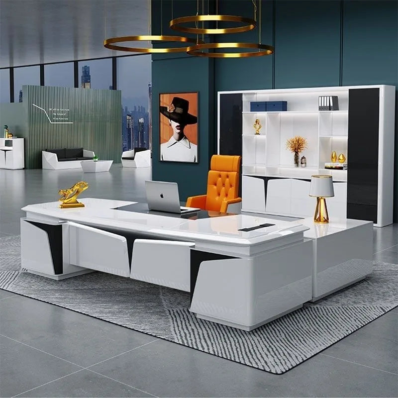 White Drafting Office Desk Conference Writing Italian Work Standing Office Desk Luxury Mesa De Escritorio Office Furniture