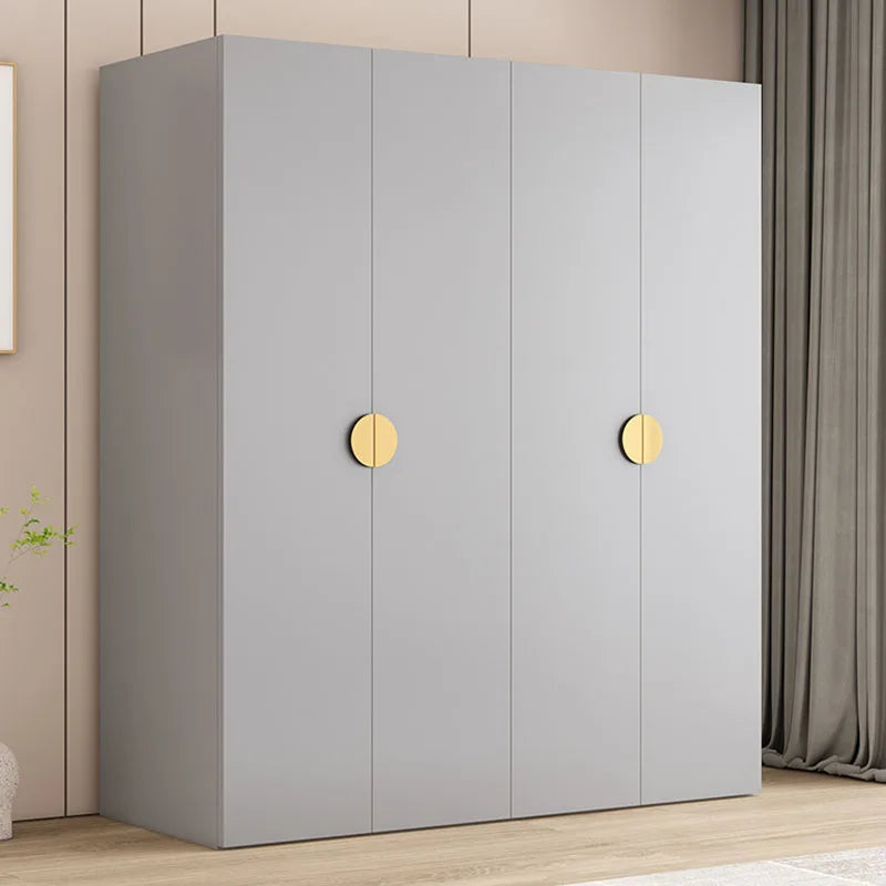 Grey Storage Wardrobe – Large Closet Organizer for Bedroom Clothes