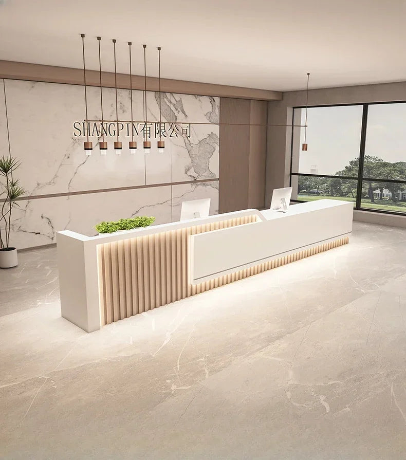 Reseption Desk Beauty Center Reception Executive Office Furniture Modern Luxury Empfang Counter Receiption Front Clothes