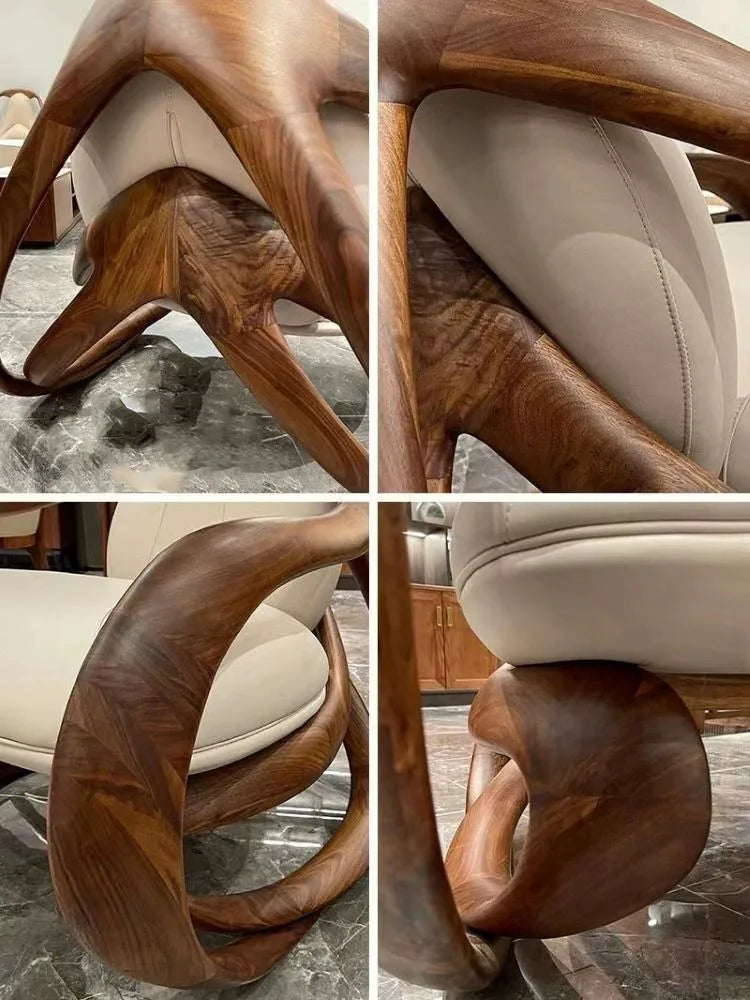 Leisure rocking chair, lounge chair, white wax wood solid wood sofa , balcony, bedroom, living room, leisure , villa