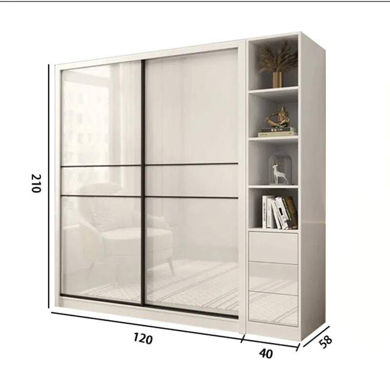 Luxury Bedroom Wardrobe – Sliding Door Closet, Mobile Clothes Organizer, and Clothing Rack