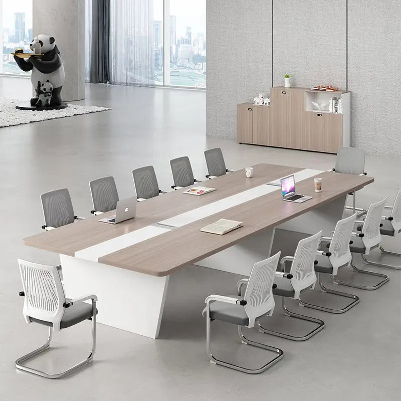 Long conference table for 10—simple, modern design ideal for training and negotiations