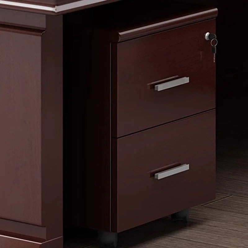 Wooden Retro Office Desk with Storage