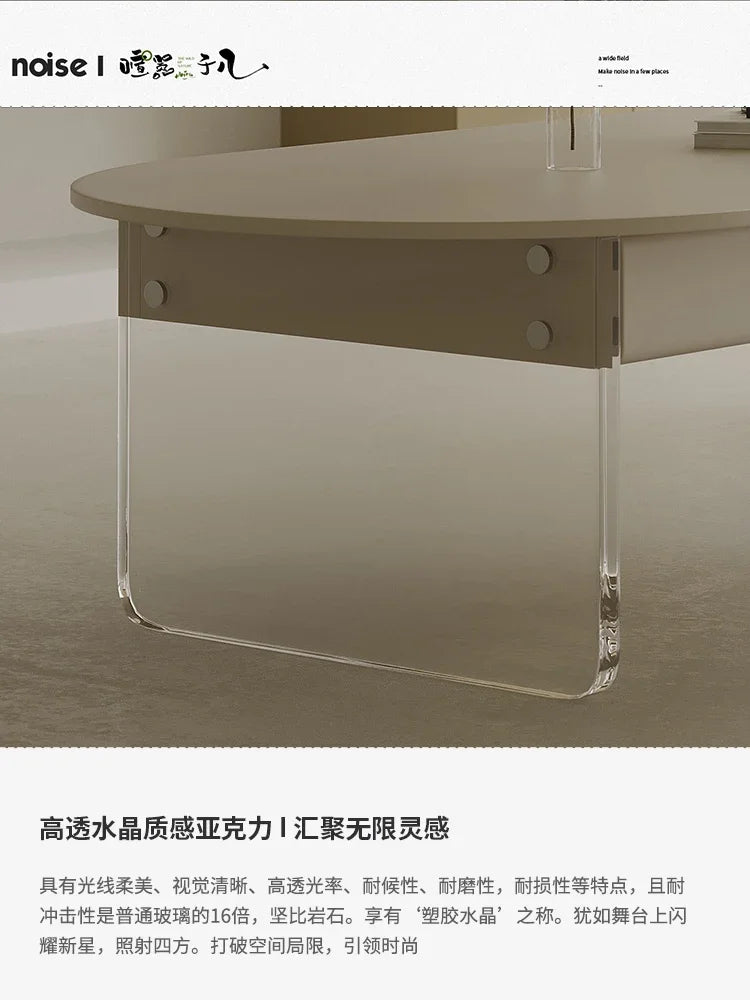Simple and Modern Coffee Table Living Room Home Creative Minimalist Oval High Leg Acrylic Table