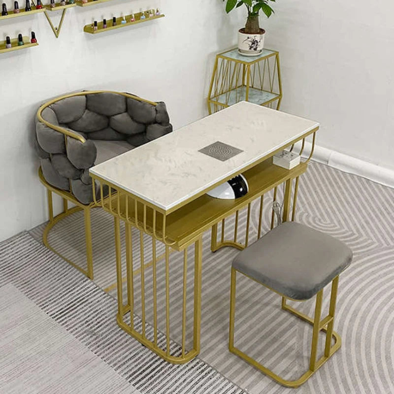 Designer Commercial Nail Table, Beauty Desk for Receptionist, Professional Manicure Station, Salon Furniture