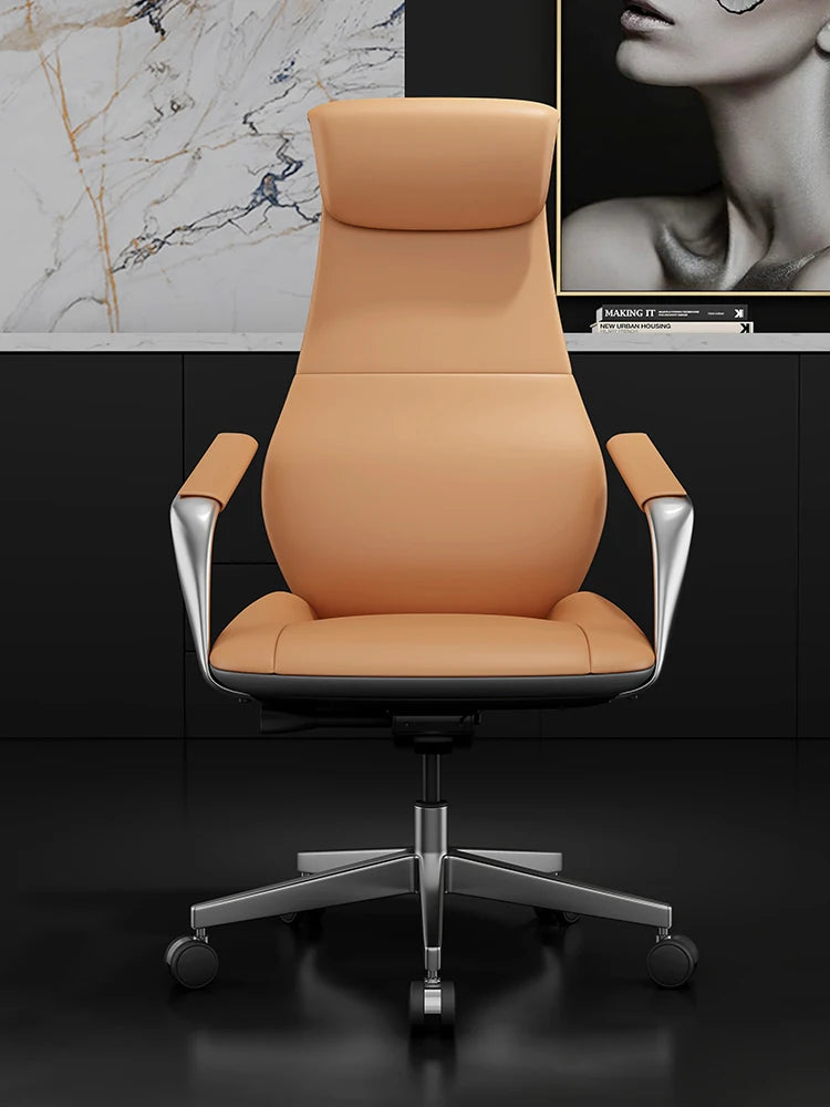 Italian Luxury Leather Boss Chair Comfort Office Ergonomic Senior Computer Chair Study Executive