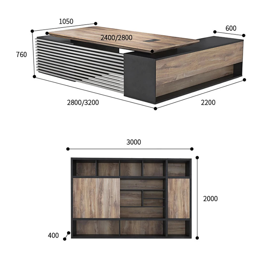 9.2ft Electric Lift Office Desk – Mute Rail, Large Desktop with Chair Combination