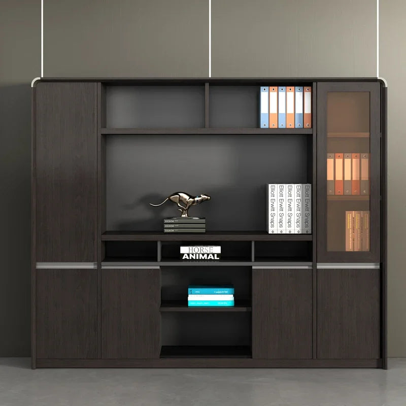 Wooded Rangement Filing Cabinet Glass Nordic Designer Display Office Cupboards Stand Large Meuble De Rangement Storage Furniture