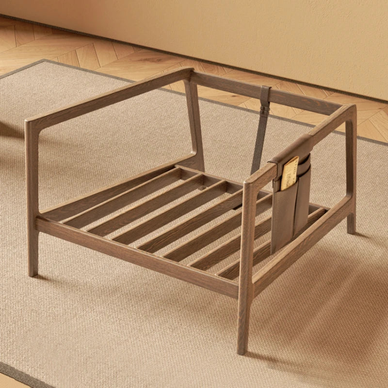 Wood Armrest Living Room Chairs Nonslip Garden Cushion Nordic Floor Chairs Ergonomic Modern Comfy Fauteuils De Salon Furniture