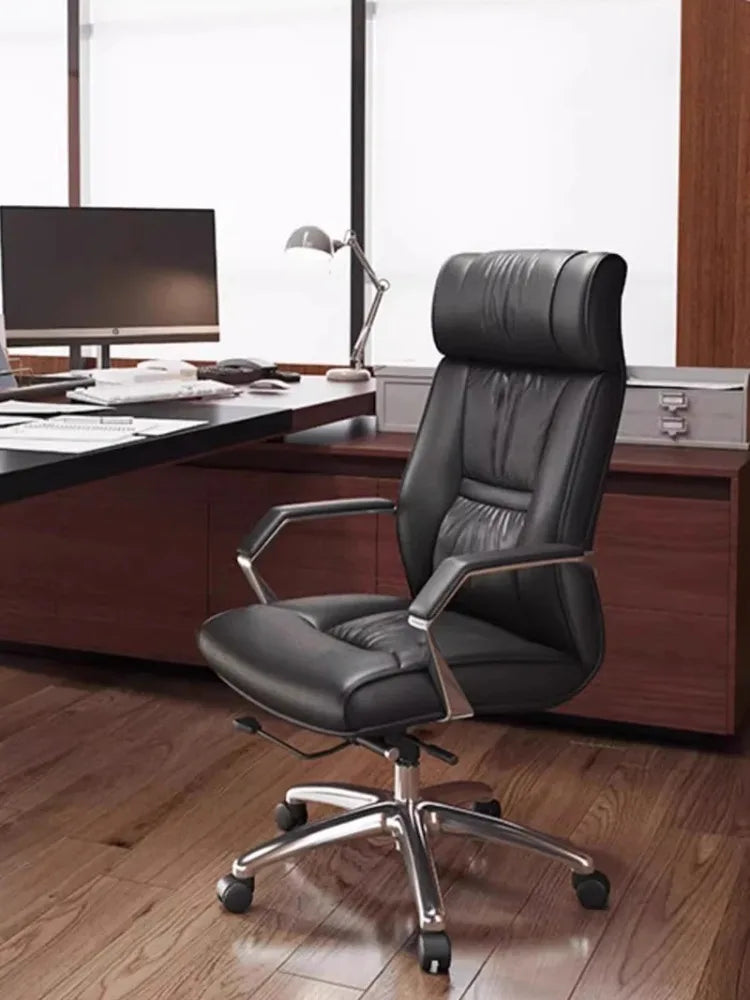 Leather Office Chair for Clerks and Senior