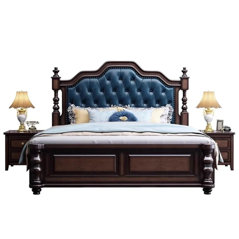 European King Size Double Bed in Simple Modern Wood