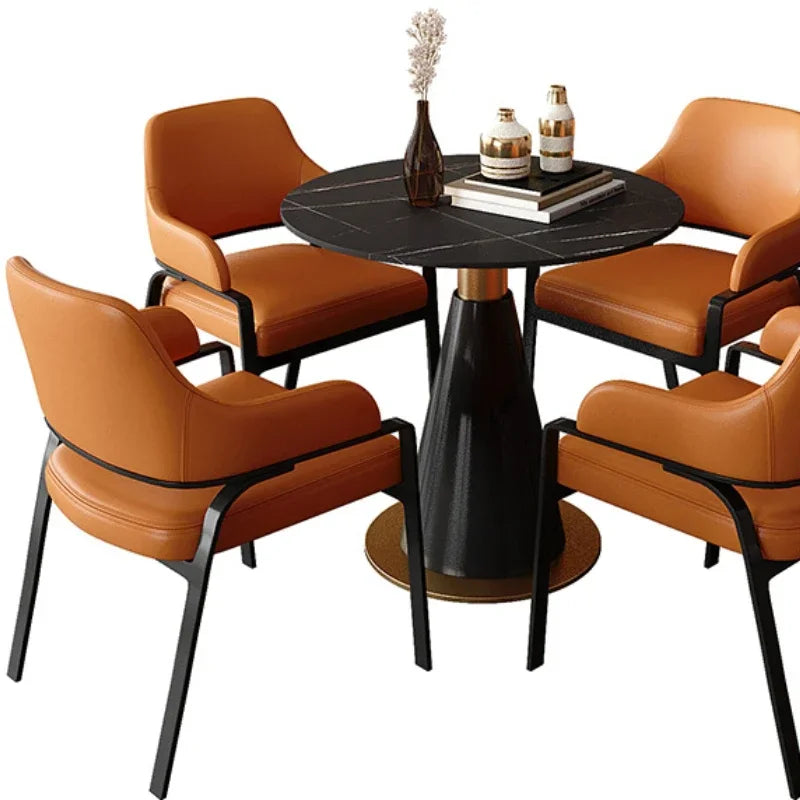 Modern Light Luxury Nordic Negotiation Table & Chairs – Small Round Dining Set