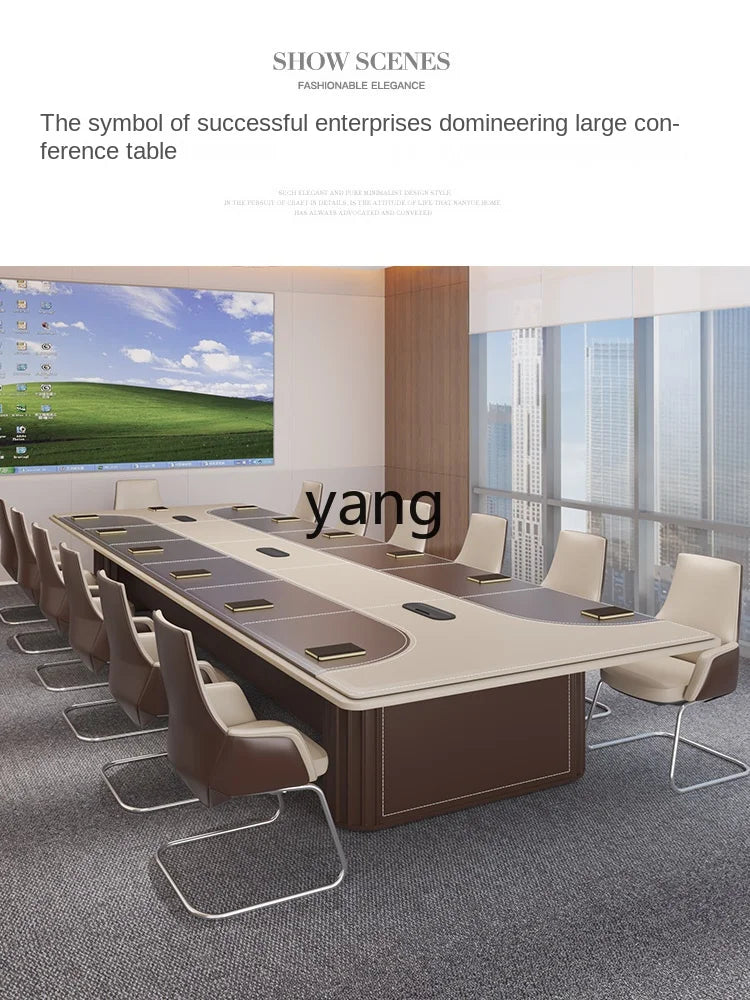 Yjq High-End Affordable Luxury Large Conference Table Modern Conference Room Conference Table and Chair Advanced Customization