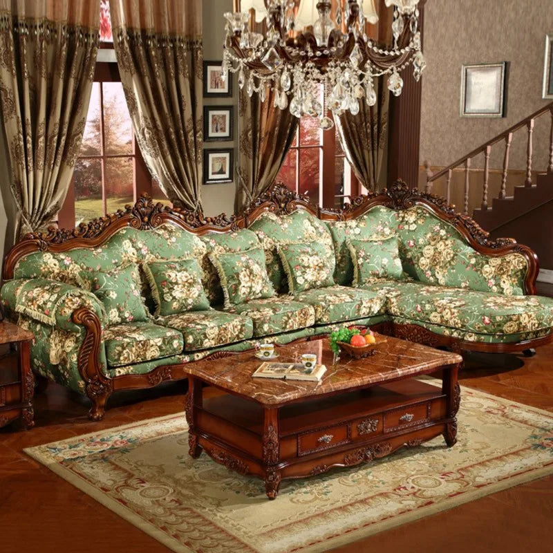 New Design Antique Sofa European Style Classic Genuine Leather Sofa Sets
