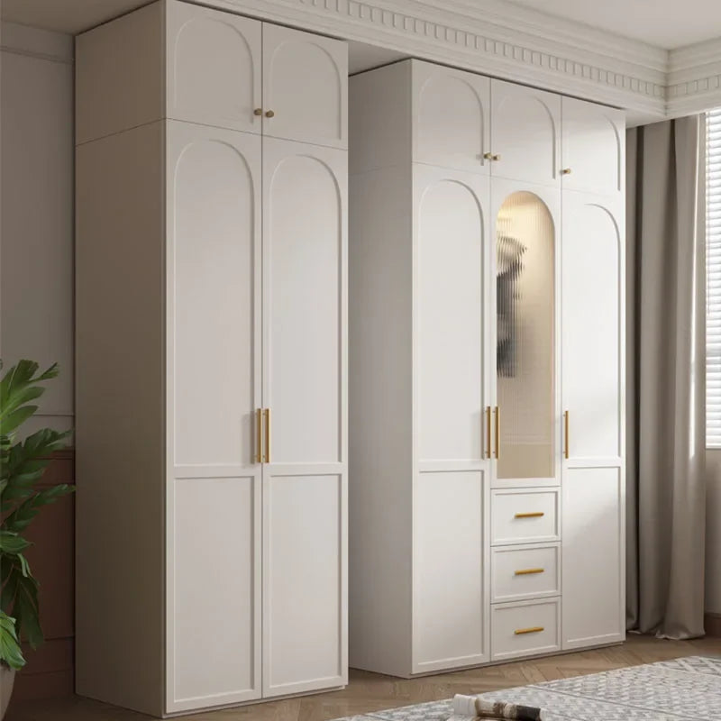 Wooden Clothes Storage Wardrobe with Dressing Table, Drawers, and Multifunctional Organizer, Bedroom Furniture