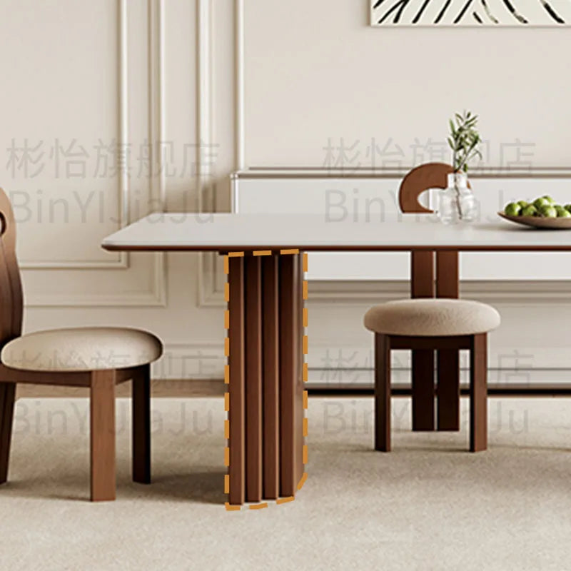 Expandable Wooden Dining Table—Modern Design with Folding Chairs